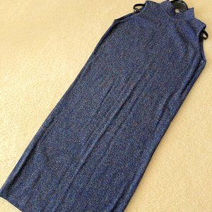 vintage 80s Benetton sleeveless metallic knit sweater dress NWOT